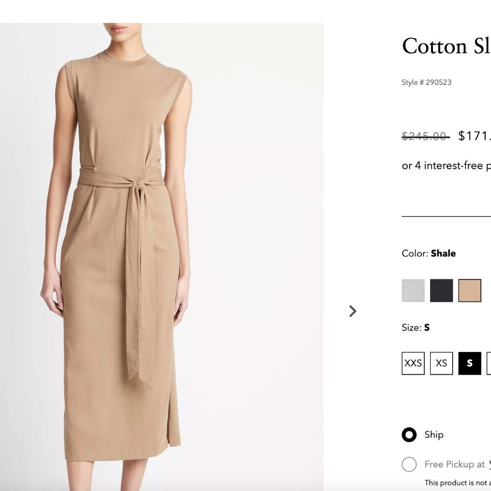 Vince Cotton Sleeveless Wrap Dress